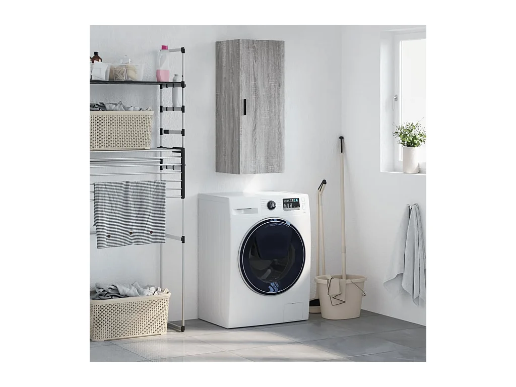 Armoire murale sonoma gris 34,5x34x90 cm