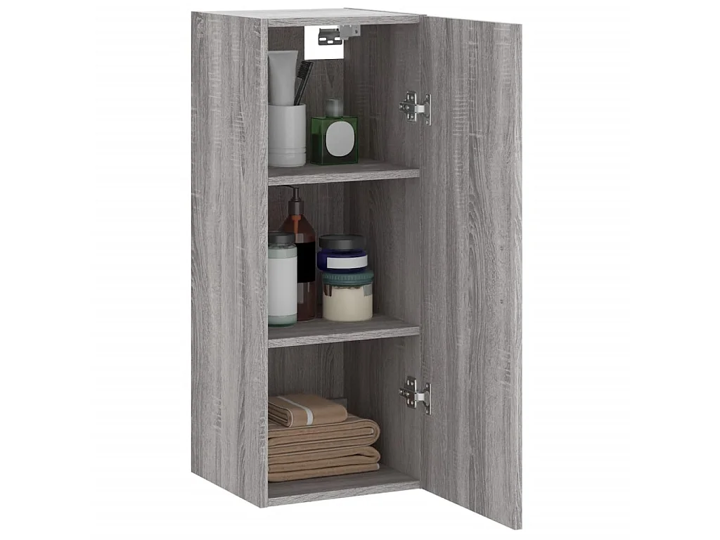 Bovenkast 34,5x34x90 cm grijs sonoma eikenkleurig