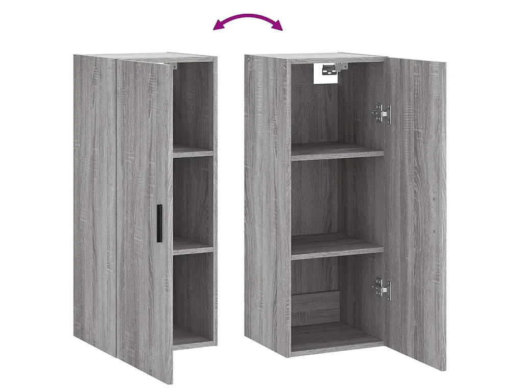 Bovenkast 34,5x34x90 cm grijs sonoma eikenkleurig