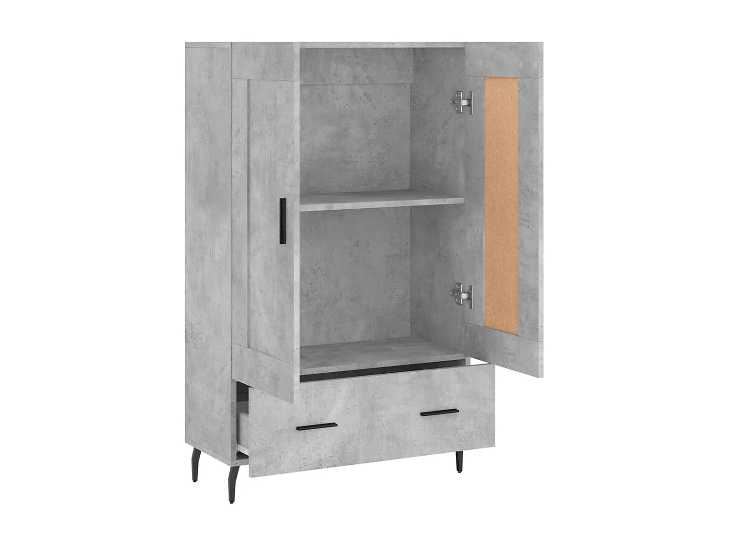 Buffet haut gris béton 69,5x31x115 cm bois d'ingénierie