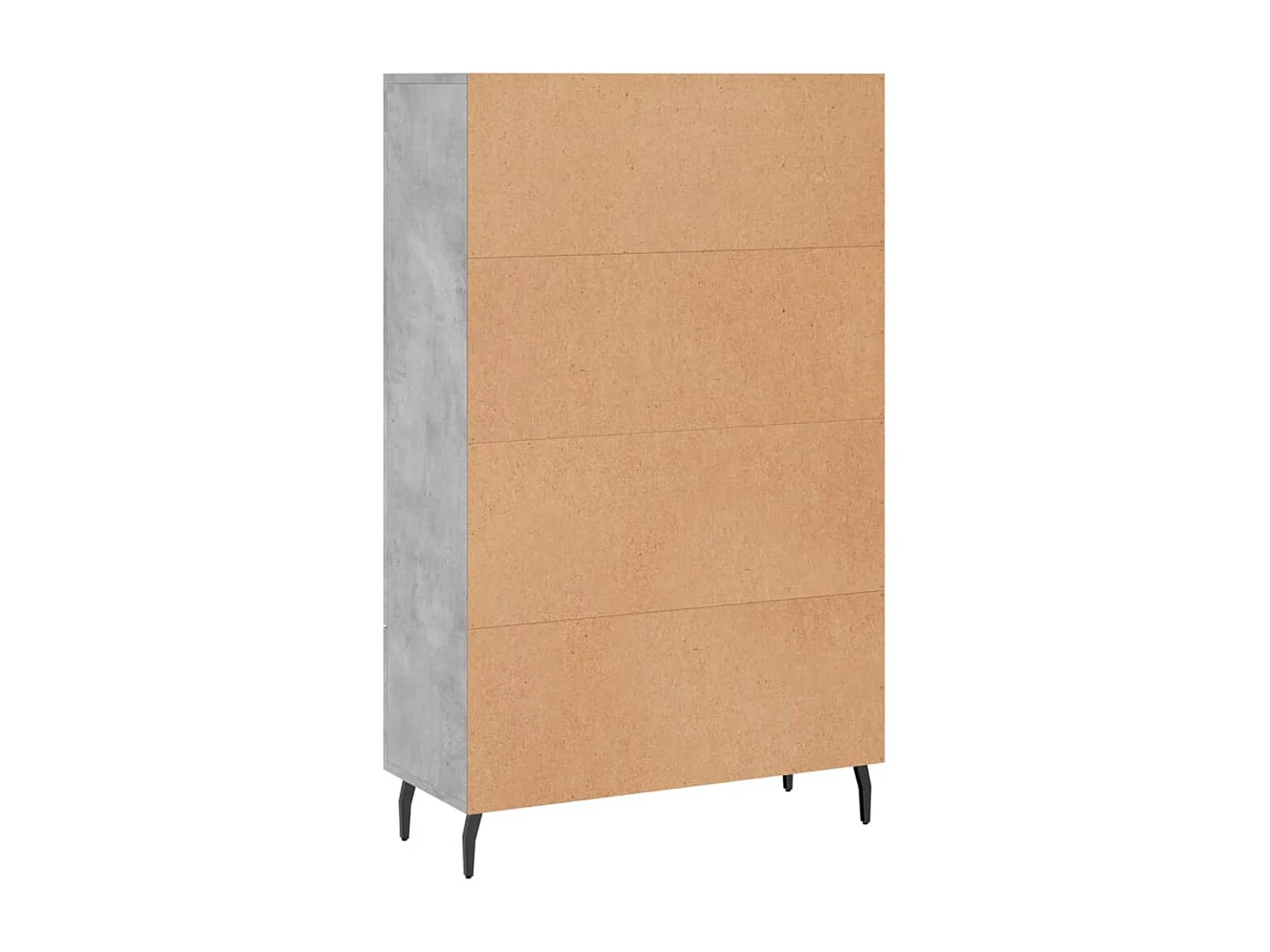 Buffet haut gris béton 69,5x31x115 cm bois d'ingénierie