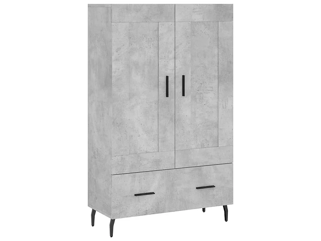 Buffet haut gris béton 69,5x31x115 cm bois d'ingénierie