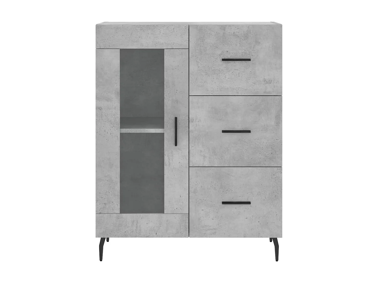 Buffet haut Gris béton 69,5x34x180 cm Bois d'ingénierie
