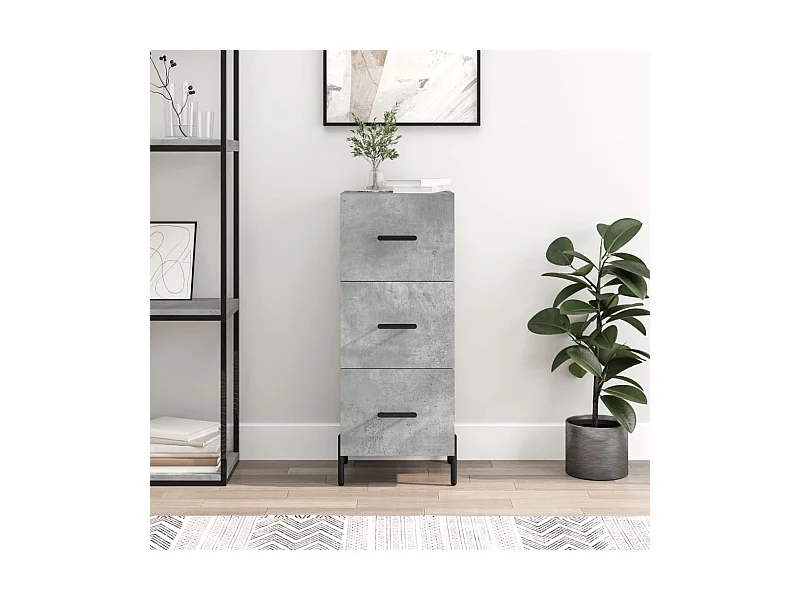 Aparador 34,5x34x90 cm madeira processada cinza cimento