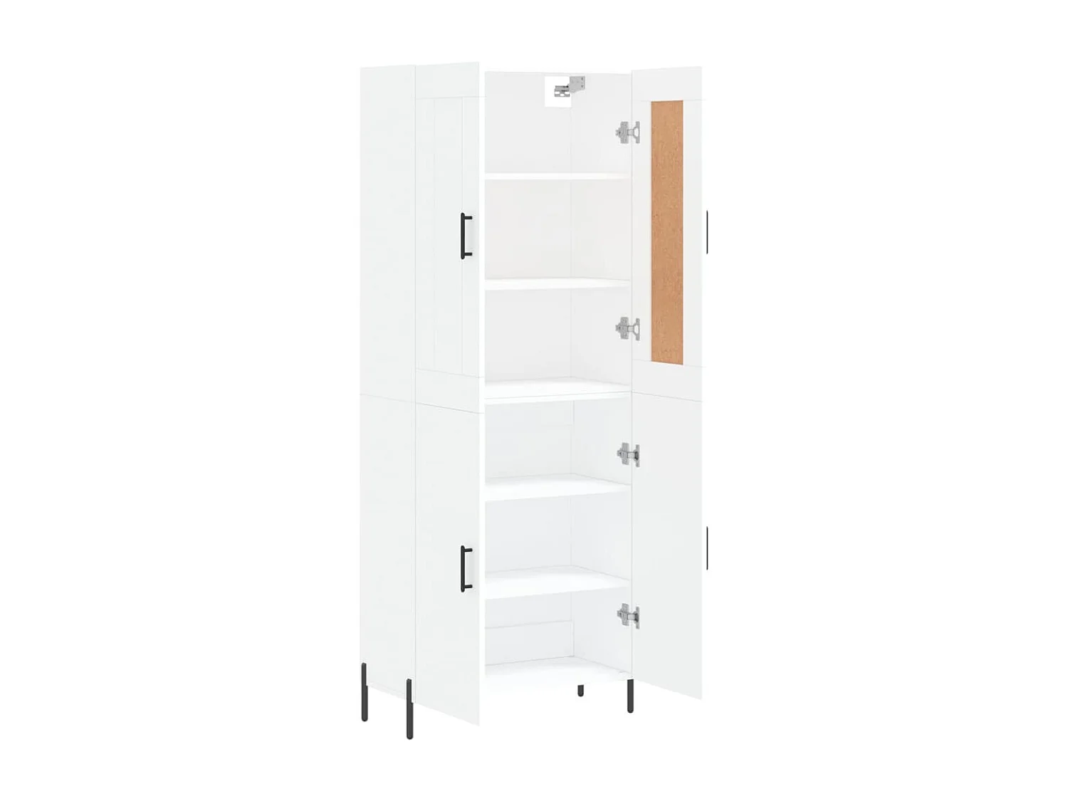 Hoge kast 69,5x34x180 cm bewerkt hout wit