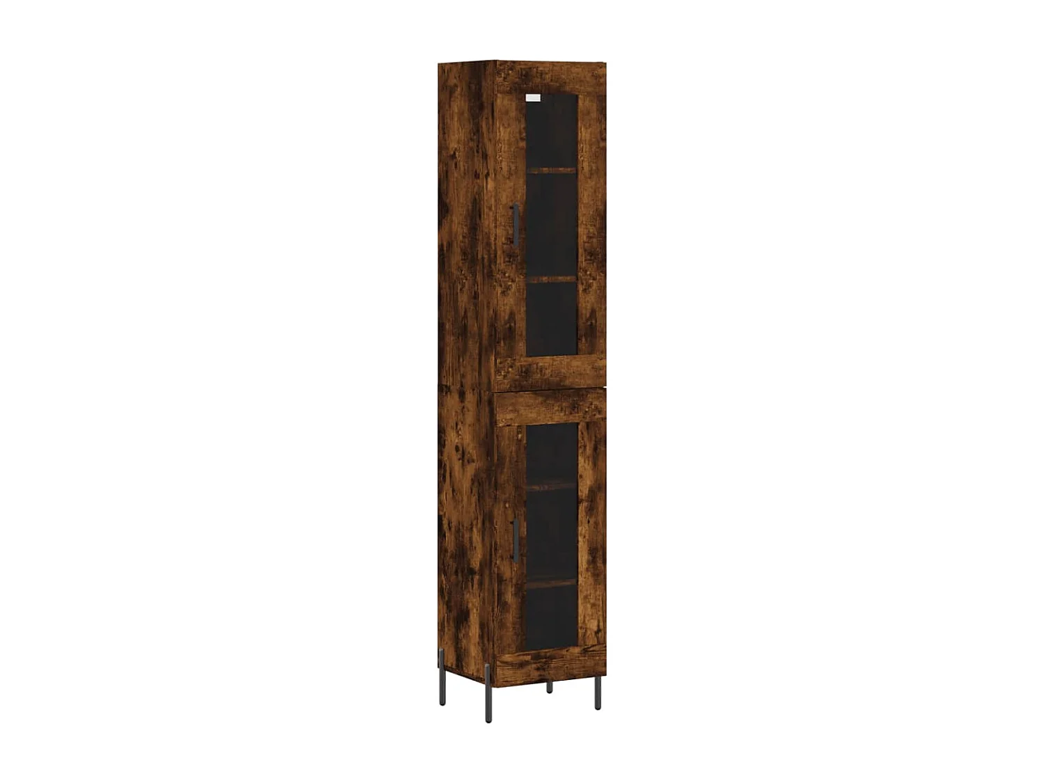 Hoge kast 34,5x34x180 cm bewerkt hout gerookt eikenkleurig