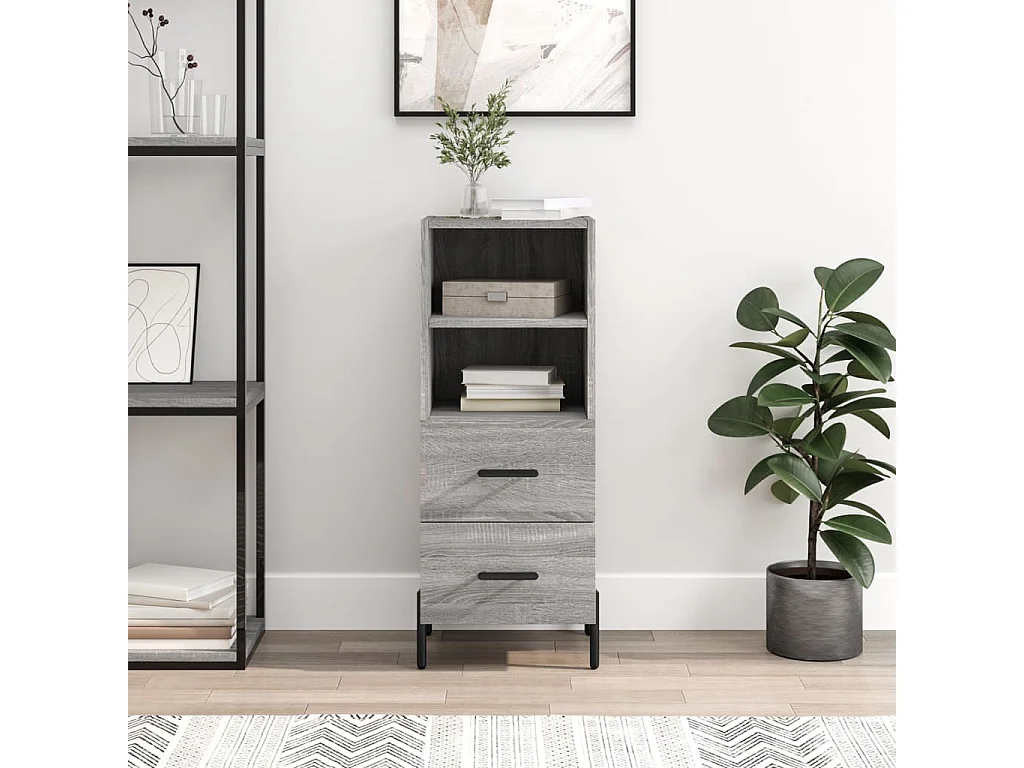 Buffet Sonoma gris 34,5x34x90 cm Bois d'ingénierie