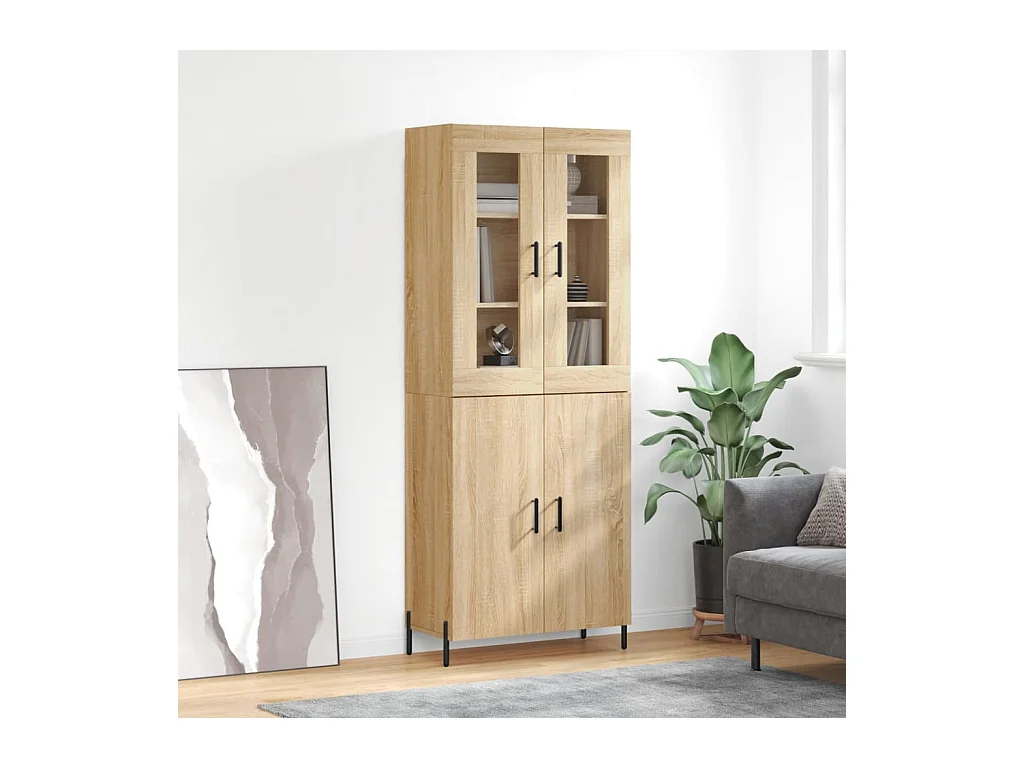 Hoge kast 69,5x34x180 cm bewerkt hout sonoma eikenkleurig