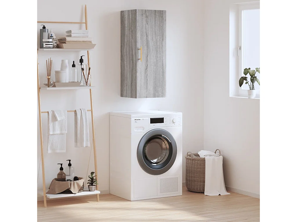 Mobile a Parete Grigio Sonoma 34,5x34x90 cm