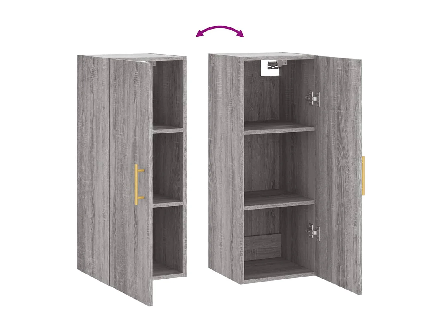Mobile a Parete Grigio Sonoma 34,5x34x90 cm