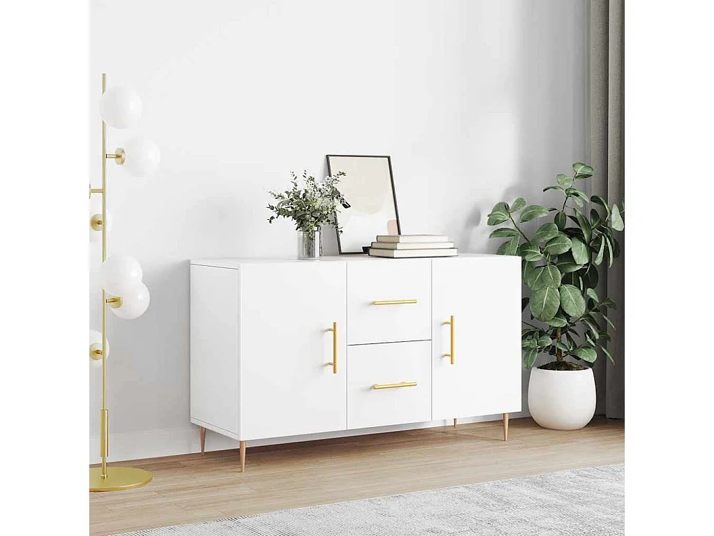 Buffet blanc 100x36x60 cm bois d'ingénierie