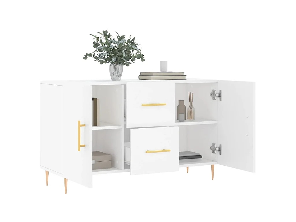 Buffet blanc 100x36x60 cm bois d'ingénierie