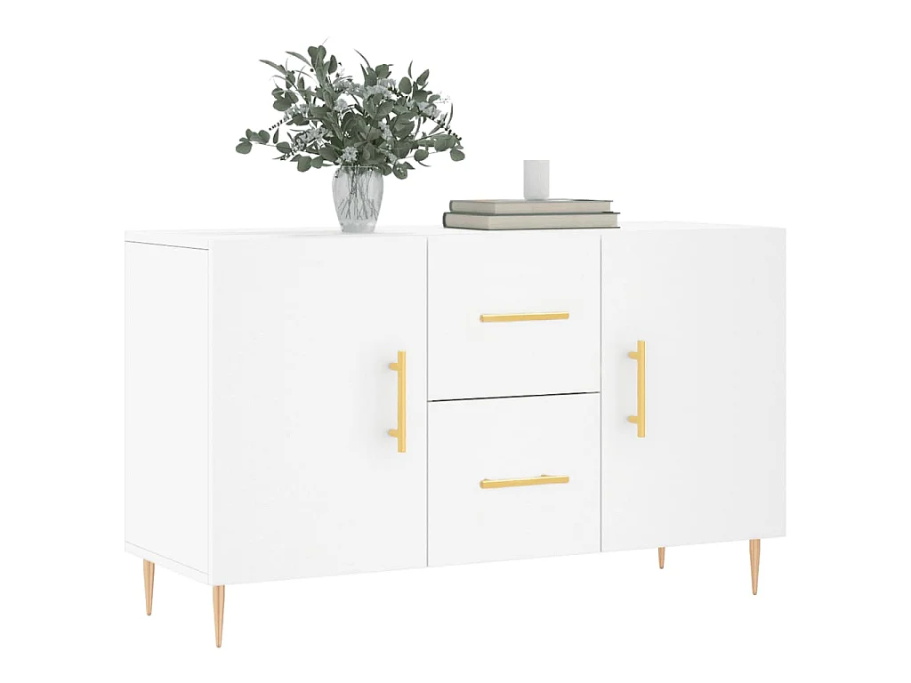 Buffet blanc 100x36x60 cm bois d'ingénierie