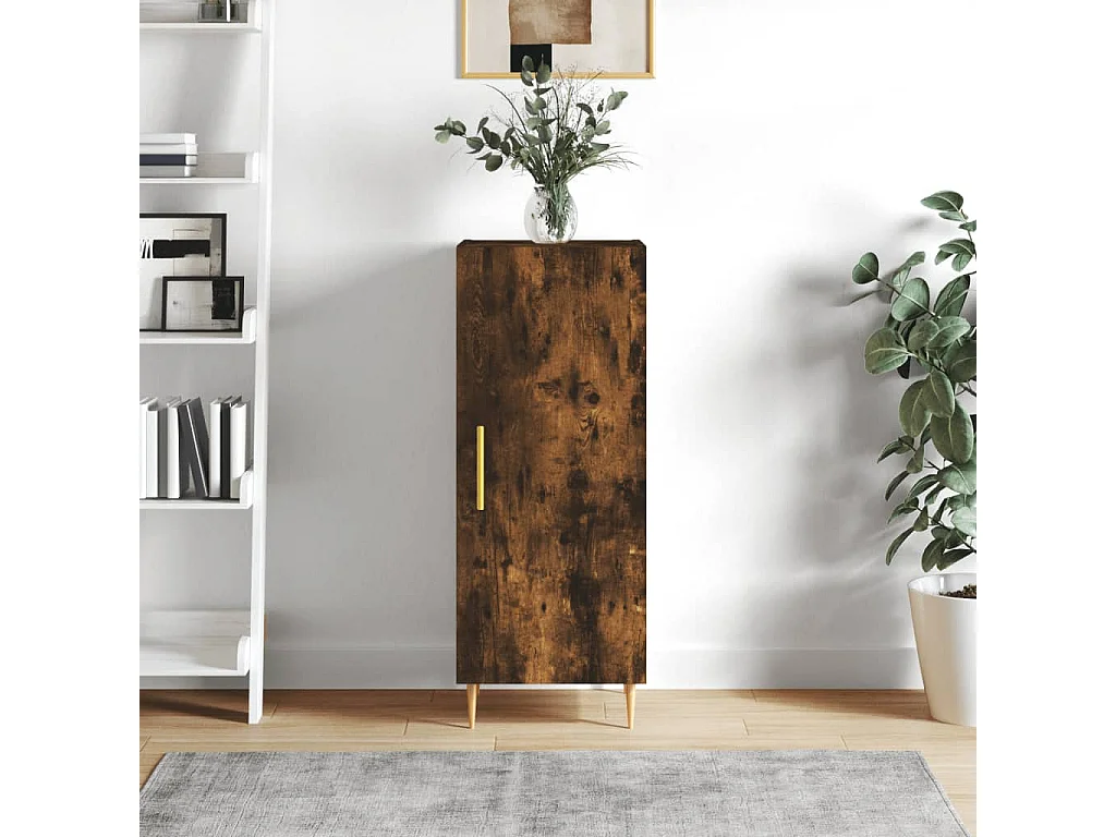 Credenza Rovere Fumo 34,5x34x90 cm in Legno Multistrato