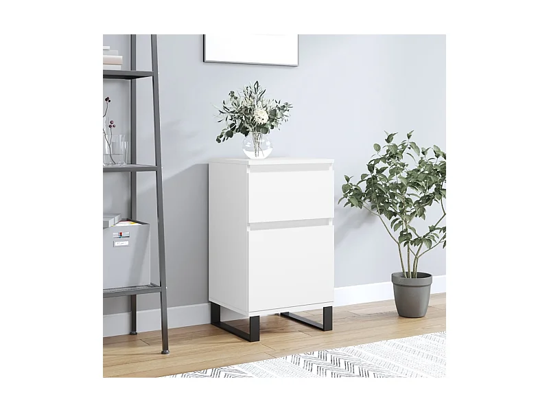 Buffet blanc 40x35x70 cm bois d’ingénierie