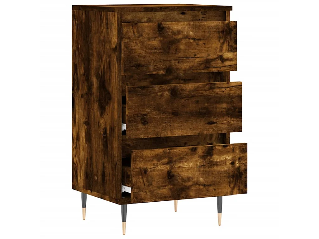 Buffet chêne fumé 40x35x70 cm bois d'ingénierie