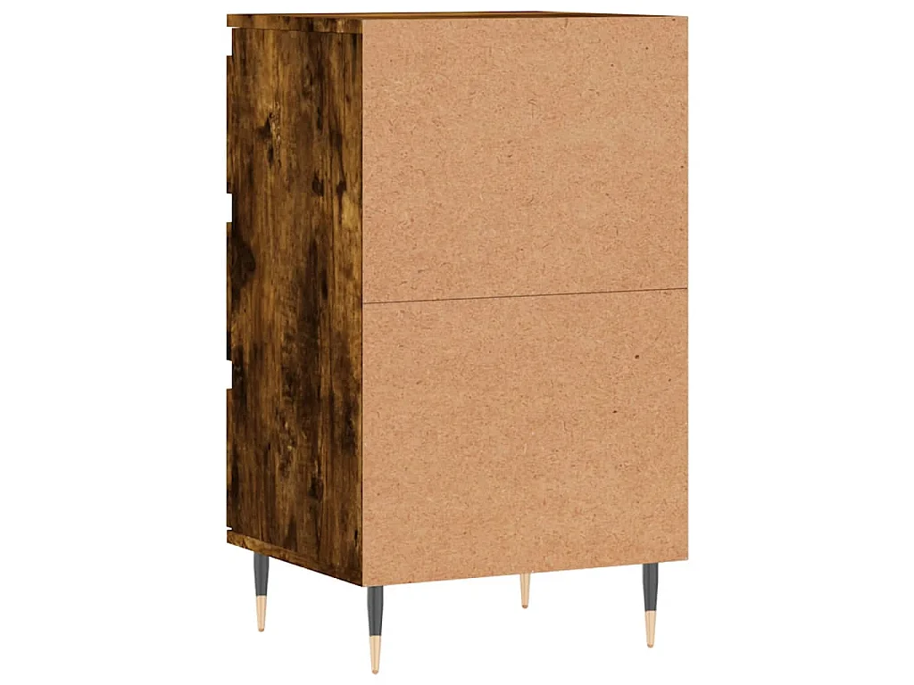 Buffet chêne fumé 40x35x70 cm bois d'ingénierie