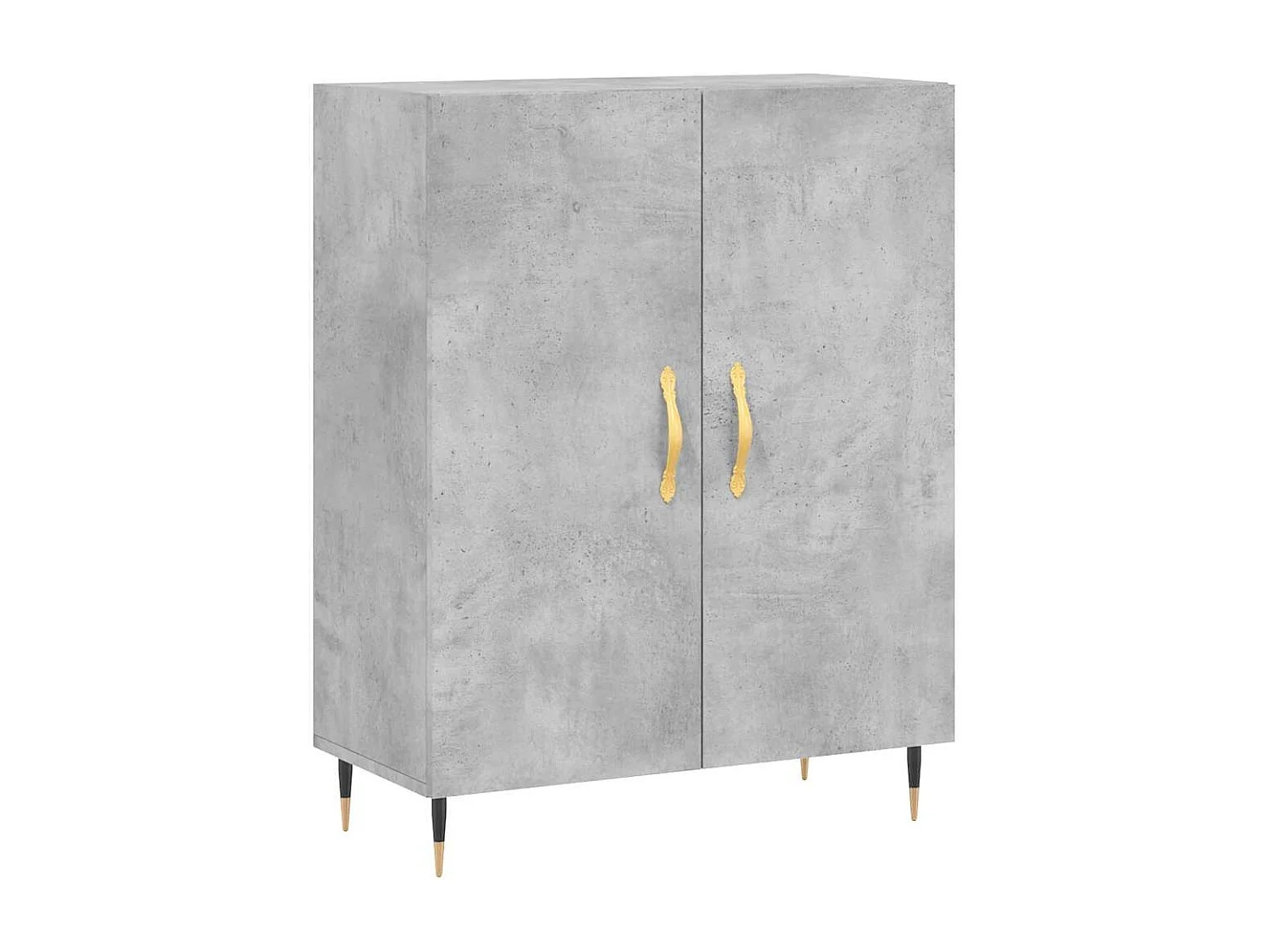 Hoge kast 69,5x34x180 cm bewerkt hout betongrijs