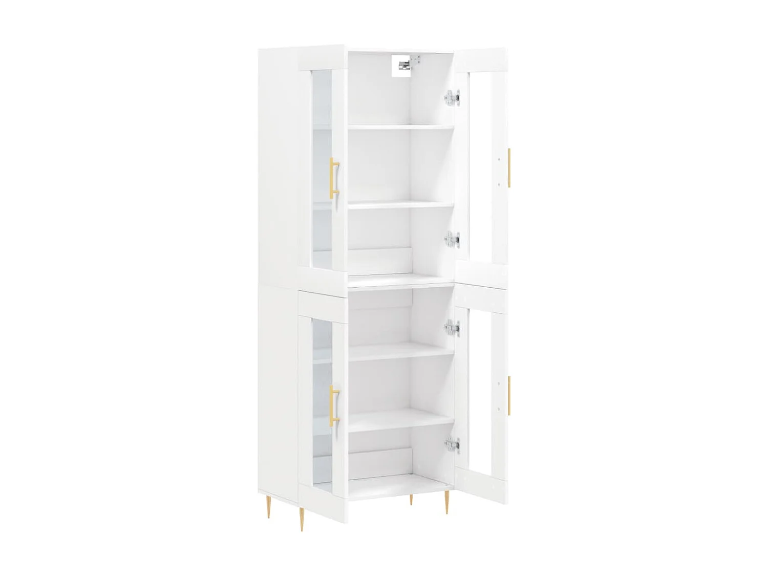 Hoge kast 69,5x34x180 cm bewerkt hout wit