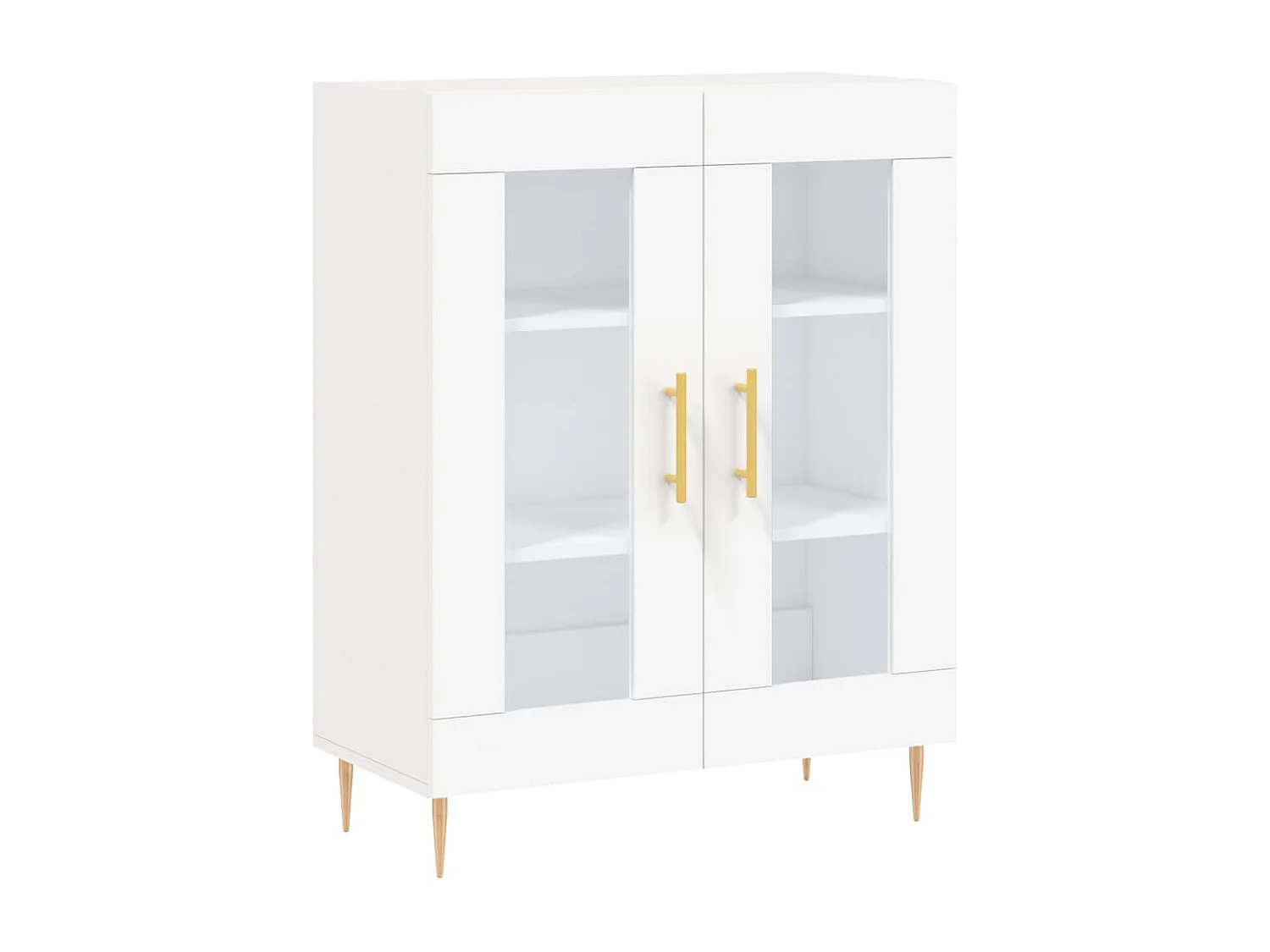 Hoge kast 69,5x34x180 cm bewerkt hout wit