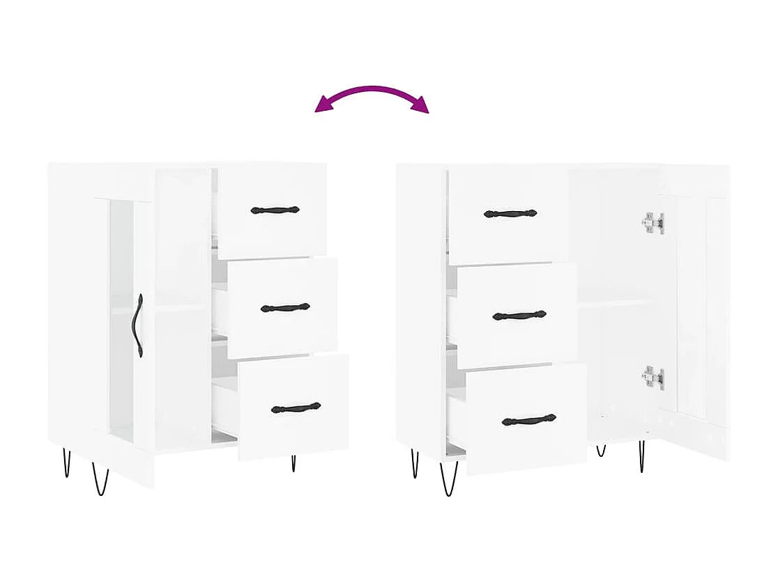 Buffet blanc 69,5x34x90 cm bois d'ingénierie