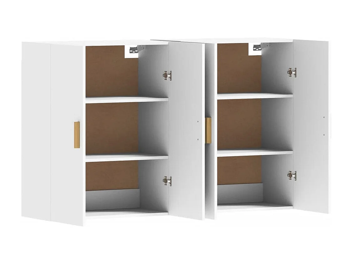 Armoires murales 2 pcs blanc bois d'ingénierie