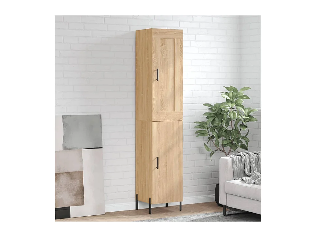 Hoge kast 34,5x34x180 cm bewerkt hout sonoma eikenkleurig