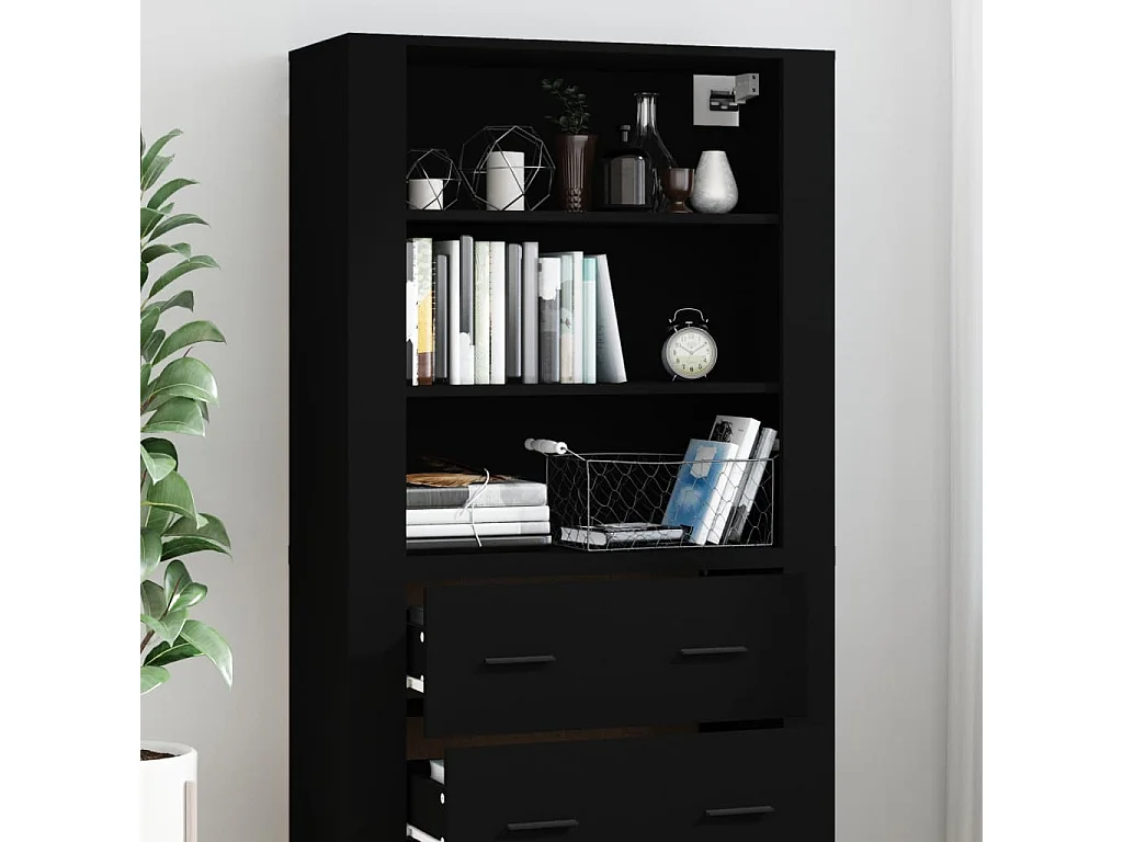 Credenza Nera in Legno Multistrato