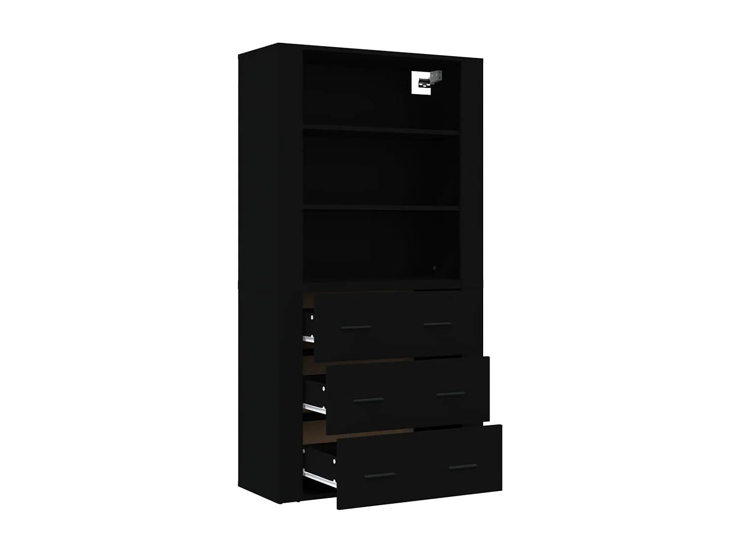 Credenza Nera in Legno Multistrato