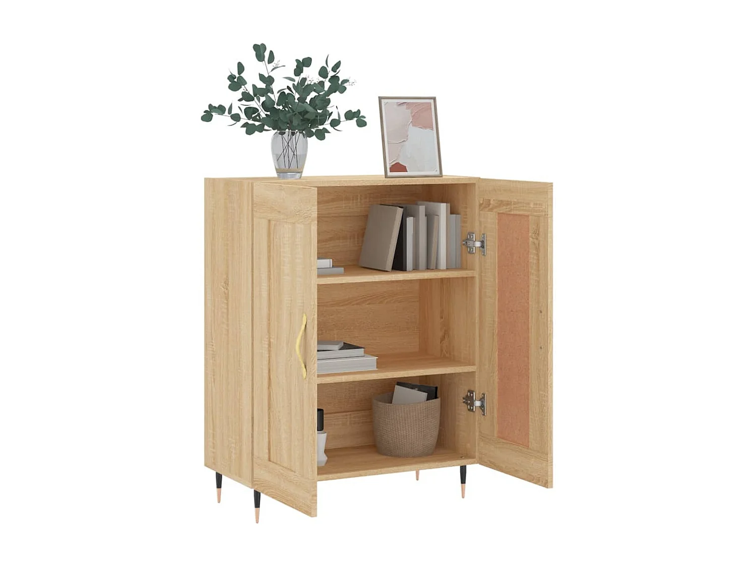 Dressoir 69,5x34x90 cm bewerkt hout sonoma eikenkleurig