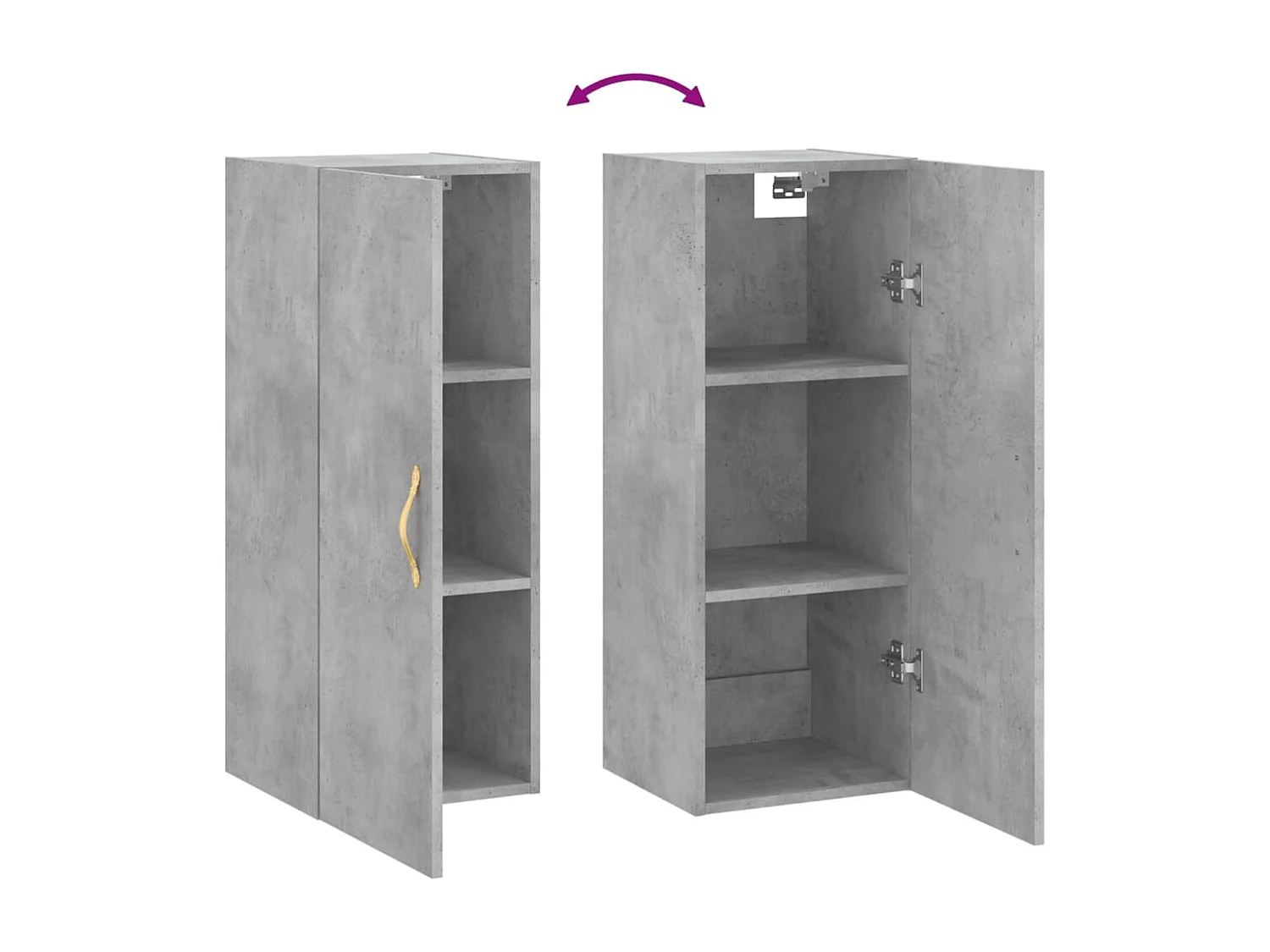 Armoire murale gris béton 34,5x34x90 cm