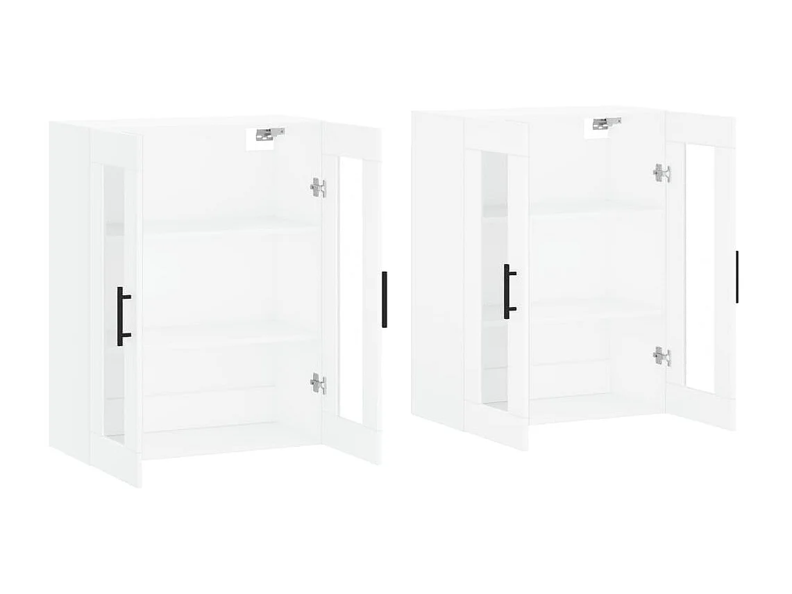 Armoires murales 2 pcs blanc bois d'ingénierie
