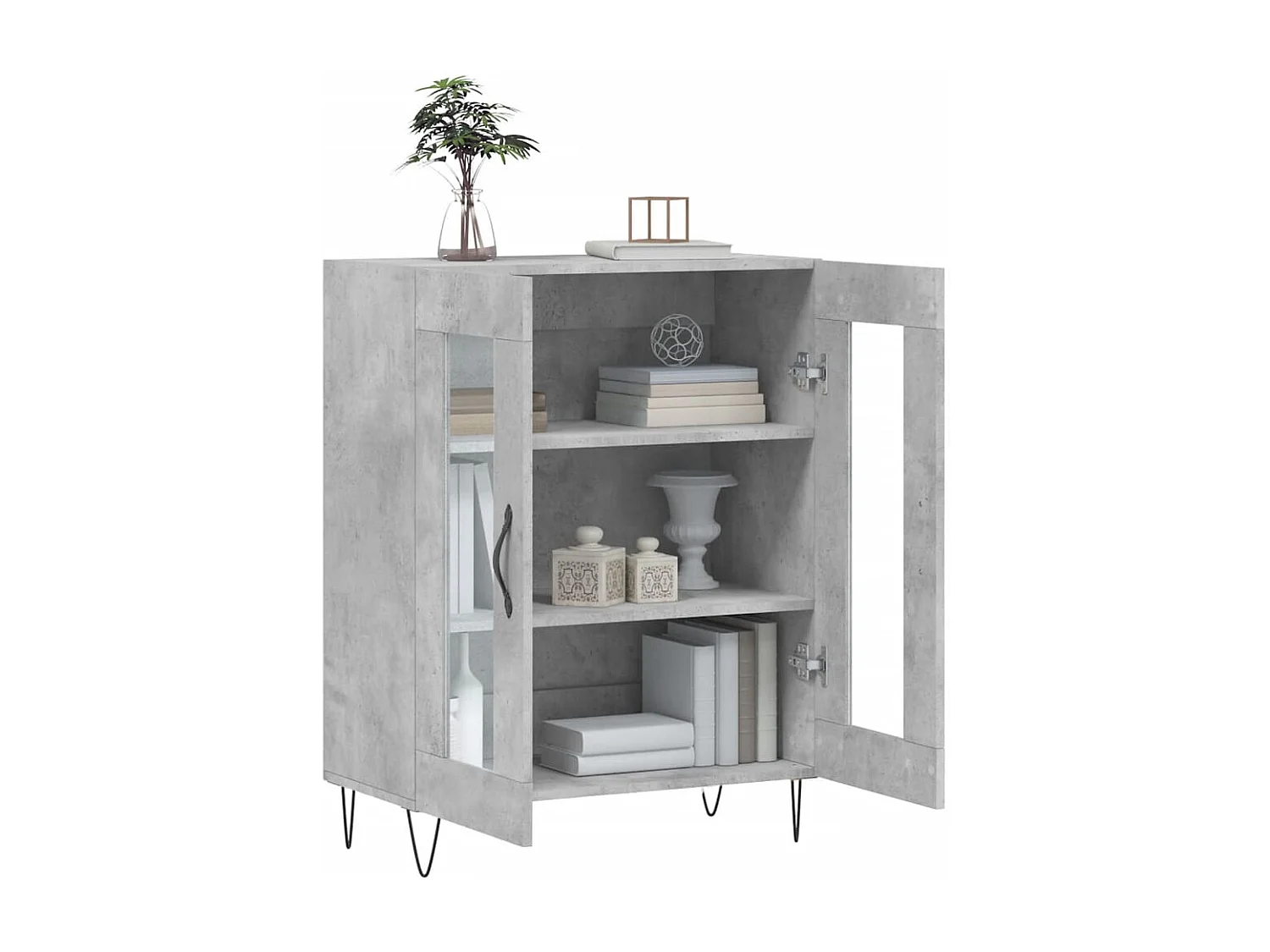 Buffet gris béton 69,5x34x90 cm bois d'ingénierie