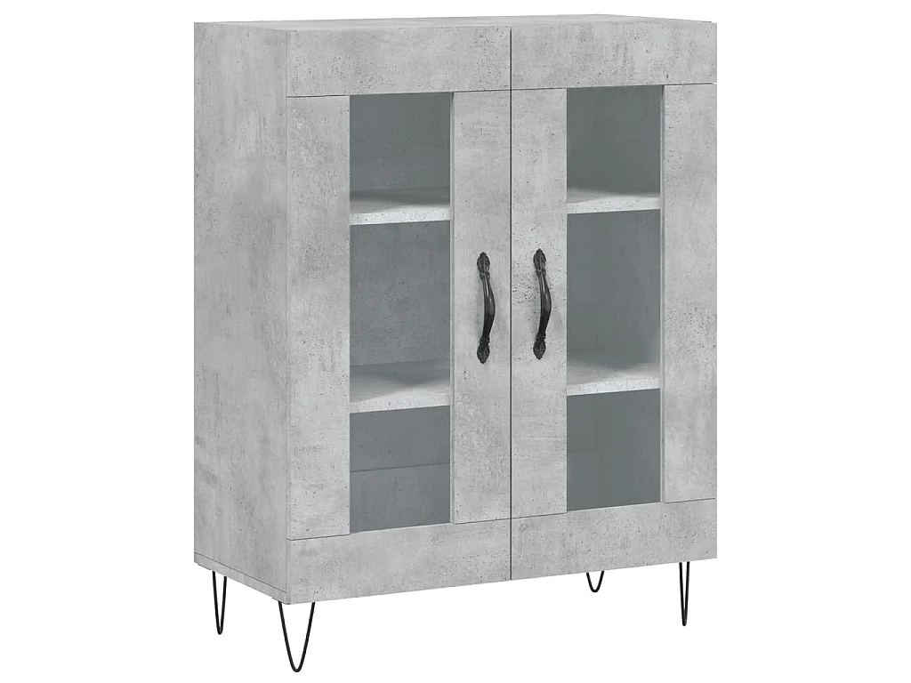 Credenza Grigio Cemento 69,5x34x90 cm in Legno Multistrato