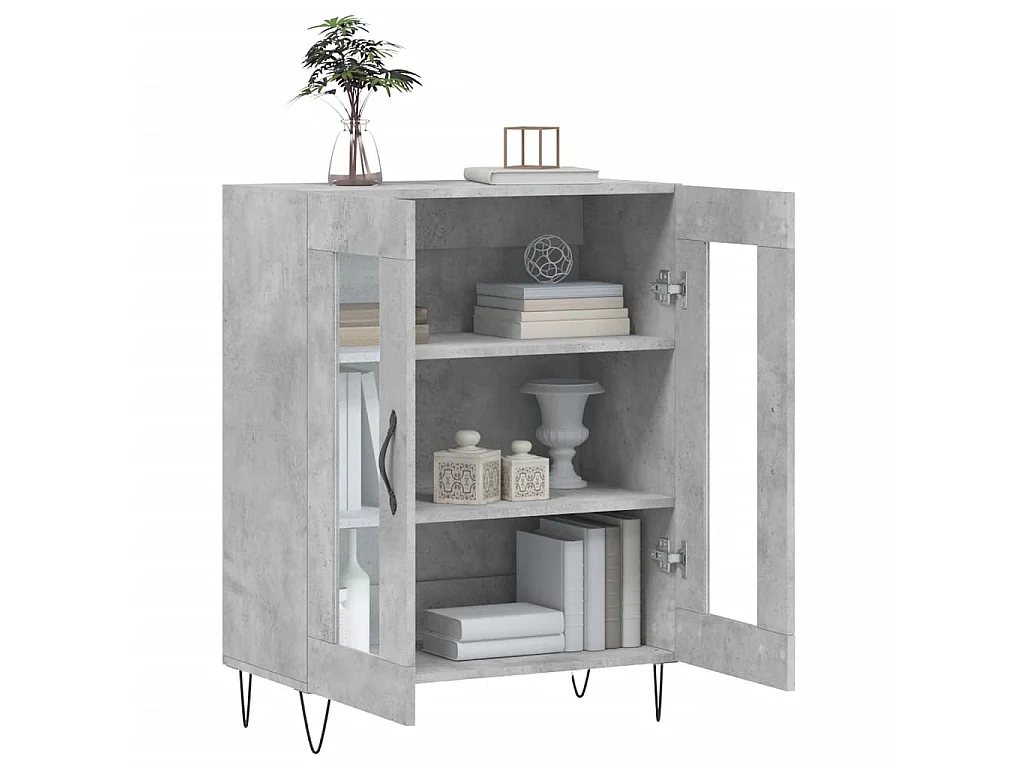 Credenza Grigio Cemento 69,5x34x90 cm in Legno Multistrato