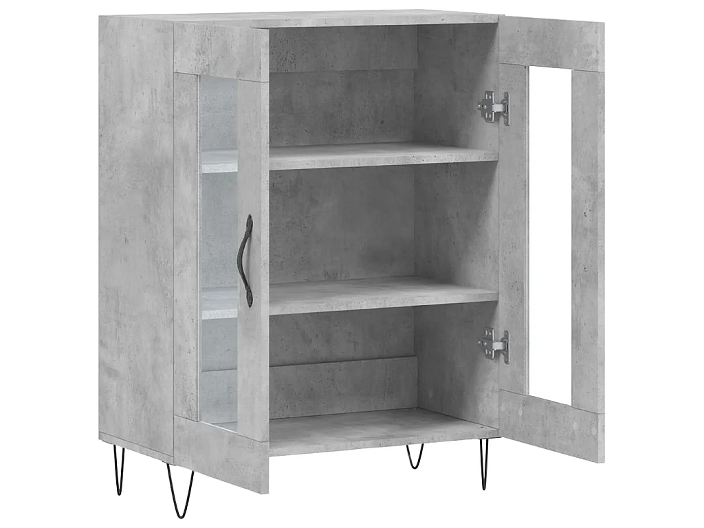 Credenza Grigio Cemento 69,5x34x90 cm in Legno Multistrato