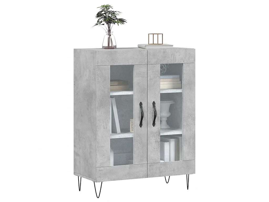 Credenza Grigio Cemento 69,5x34x90 cm in Legno Multistrato
