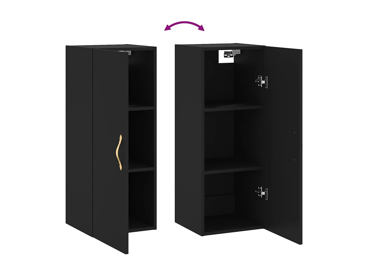Armoire murale noir 34,5x34x90 cm