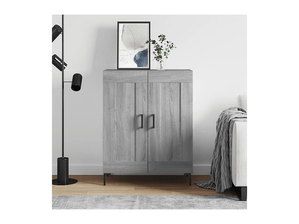 Credenza Grigio Sonoma 69,5x34x90 cm in Legno Multistrato
