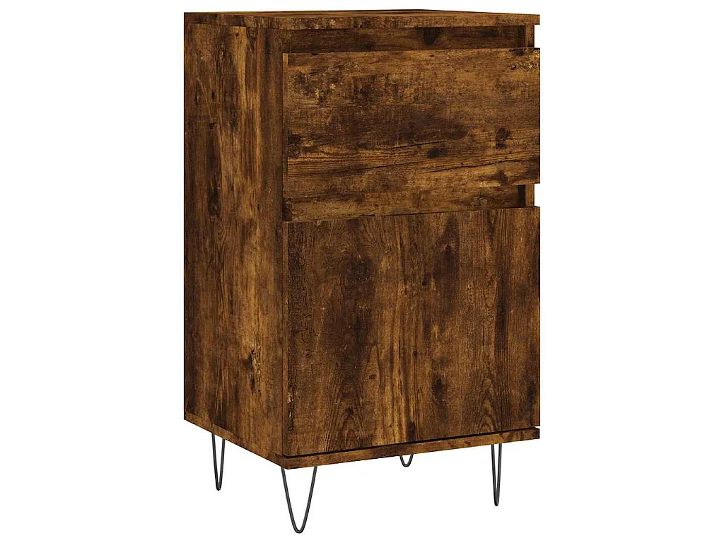 Buffet chêne fumé 40x35x70 cm bois d'ingénierie