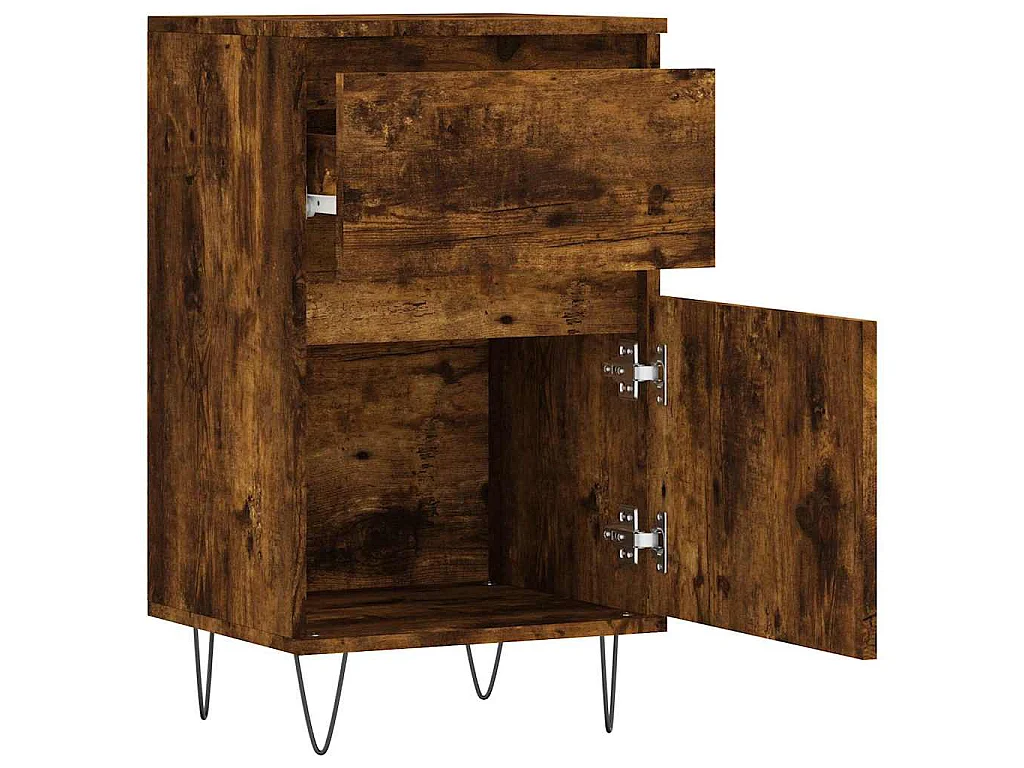 Buffet chêne fumé 40x35x70 cm bois d'ingénierie