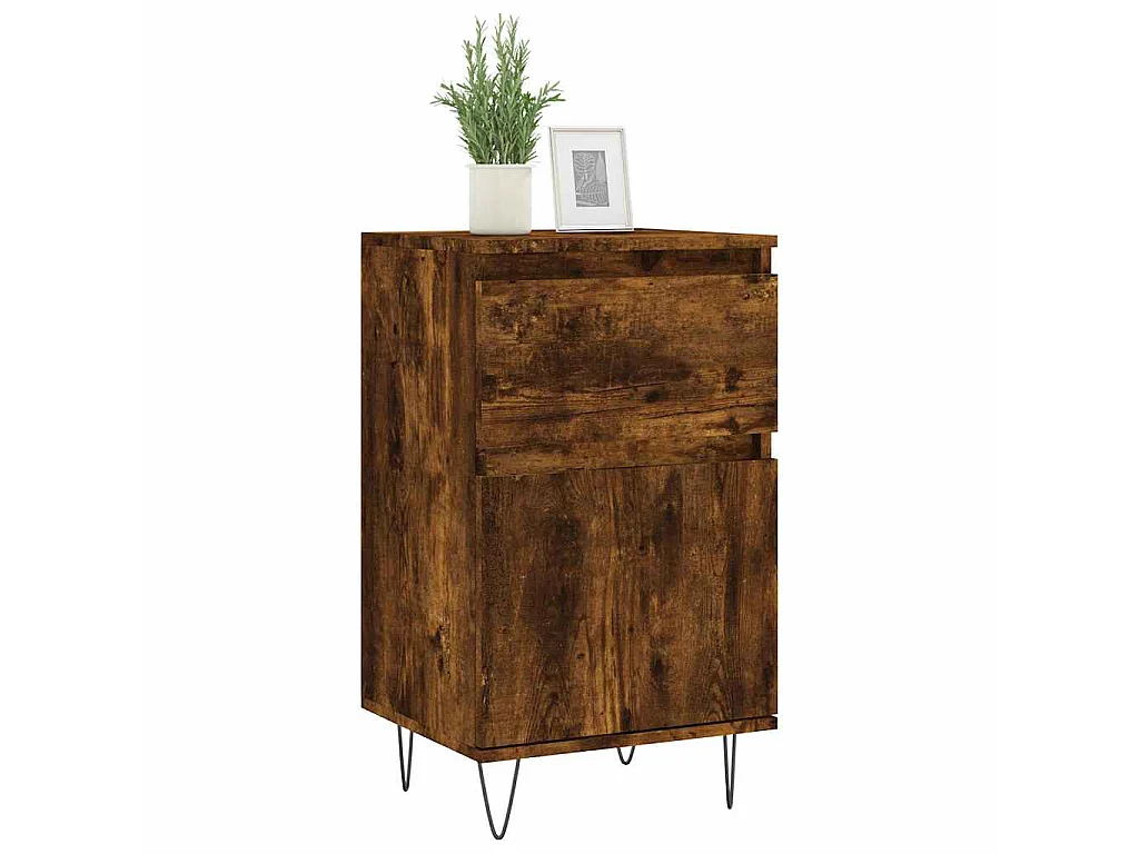 Buffet chêne fumé 40x35x70 cm bois d'ingénierie