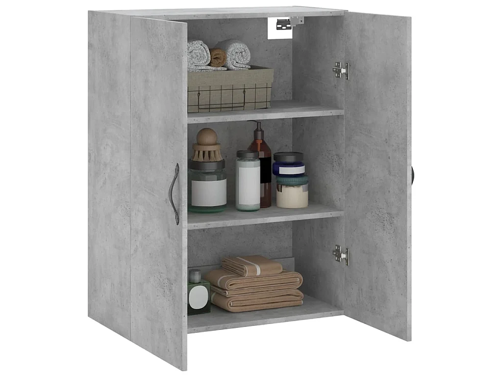 Wandkast 69,5x34x90 cm bewerkt hout betongrijs