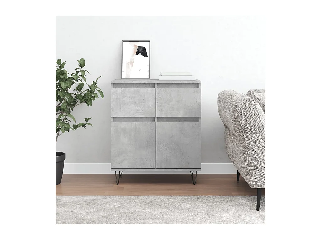 Buffet Gris béton 60x35x70 cm Bois d'ingénierie