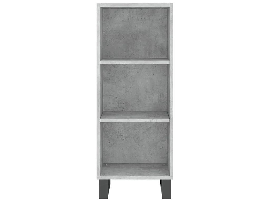Buffet haut Gris béton 34,5x34x180 cm Bois d'ingénierie