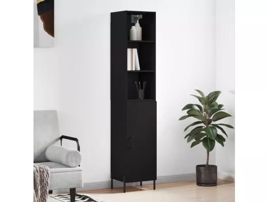 Kauf Unique Highboard Schwarz 34,5x34x180 cm Holzwerkstoff