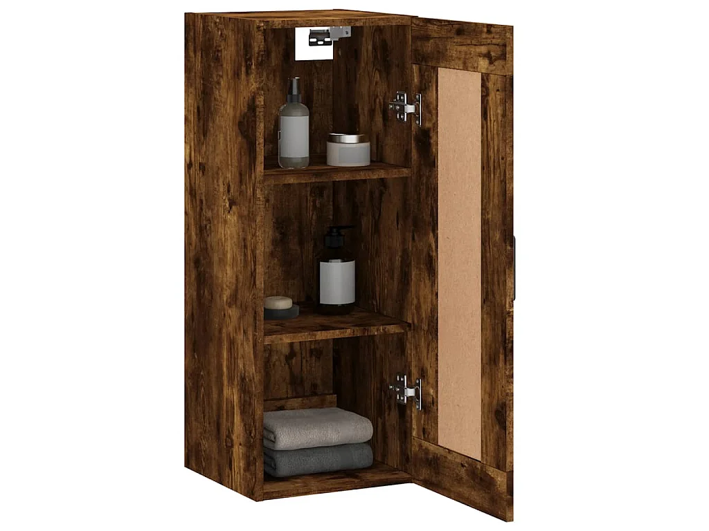Mobile a Parete Rovere Fumo 34,5x34x90 cm in Legno Multistrato