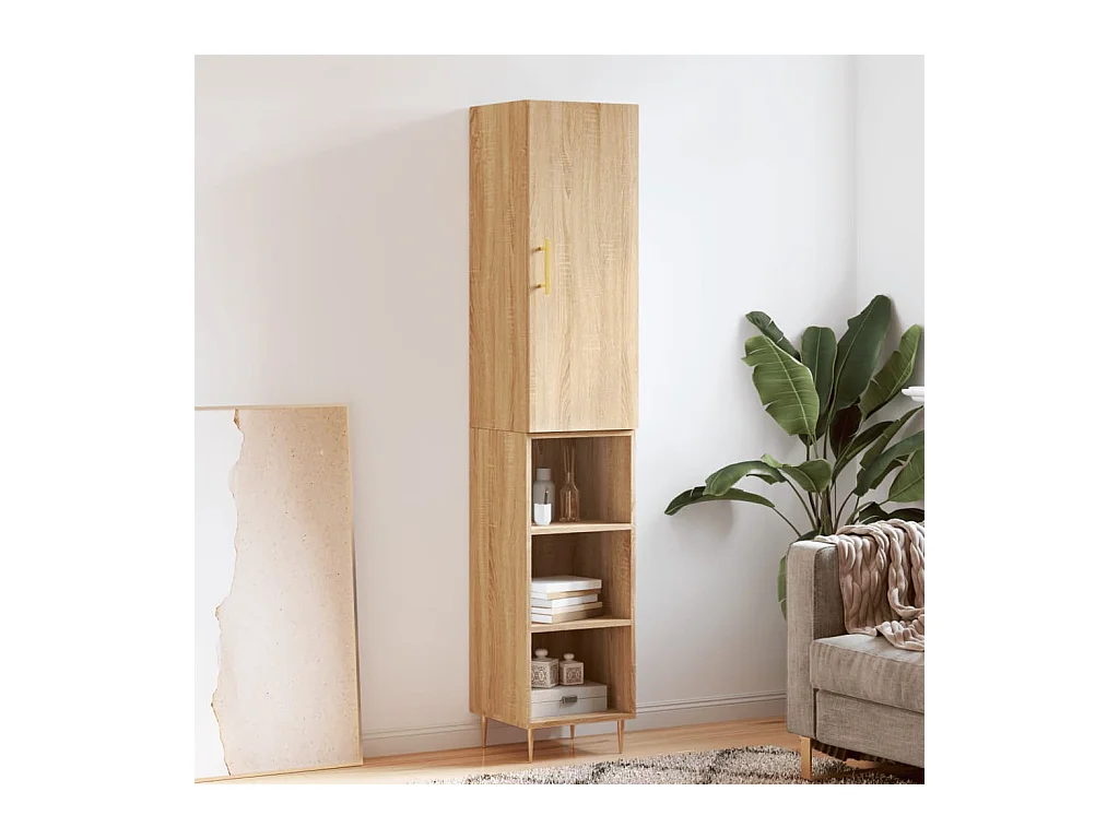 Buffet haut Chêne sonoma 34,5x34x180 cm Bois d'ingénierie