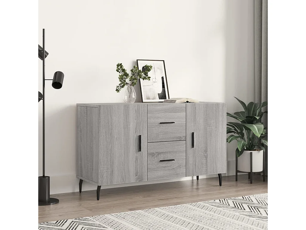 Credenza Grigio Sonoma 100x36x60 cm in Legno Multistrato