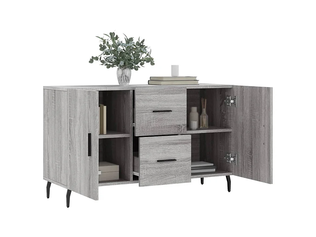 Credenza Grigio Sonoma 100x36x60 cm in Legno Multistrato